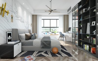 现代卧室3D模型下载